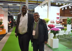 Ahmed Kosgeij of United Selections with Sulaiman Aloqaibi of United Flowers Group who was visiting the show.